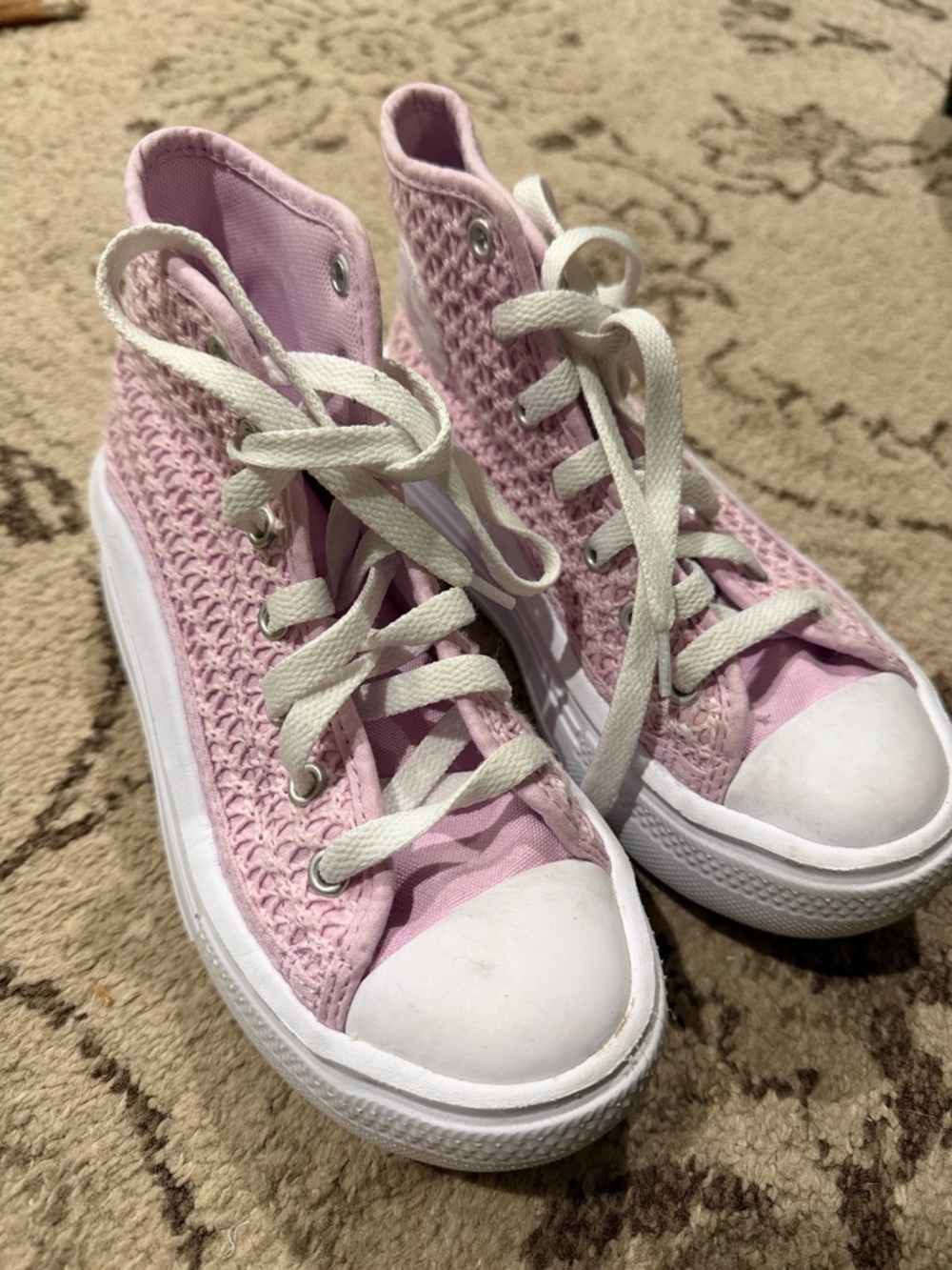 Pink High-Top converse Knit Sneakers
